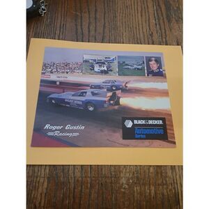 Vintage Roger Gustin Jet Funny Car 8x10 Black & Decker Sponsor Card